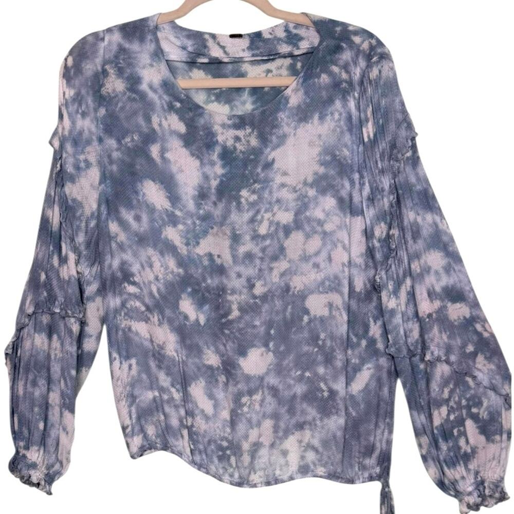 Young Fabulous and Broke tie dye top small blue white pullover top